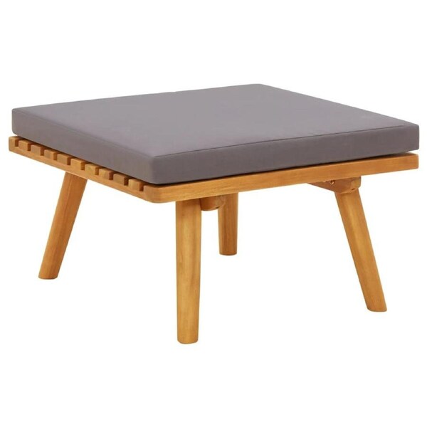 Garden Footstool with Cushion 60x60x29 cm Solid Acacia Wood vidaXL