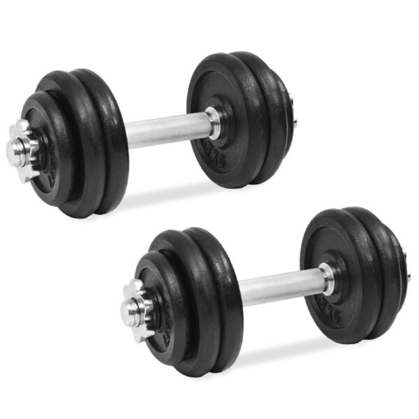 18 Piece Dumbbell Set 30 kg Cast Iron vidaXL