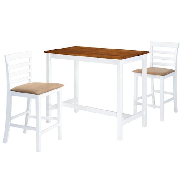 Bar Table and Stool Set 3 Pieces MDF Dark Brown vidaXL