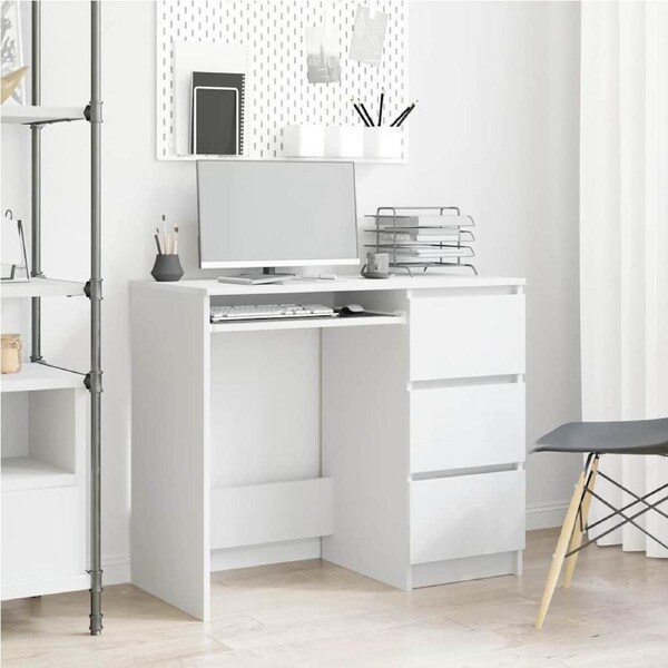 Desk White 90x45x76 cm Engineered Wood vidaXL