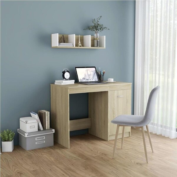Desk Sonoma Oak 100x50x76 cm Engineered Wood vidaXL