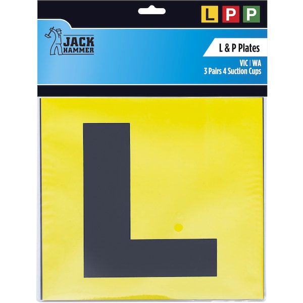 Jack Hammer L & P Plates Vic & Wa 4 pack