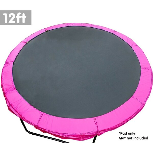 Pink 12ft Replacement Reinforced Outdoor Round Trampoline Spring Pad Cover