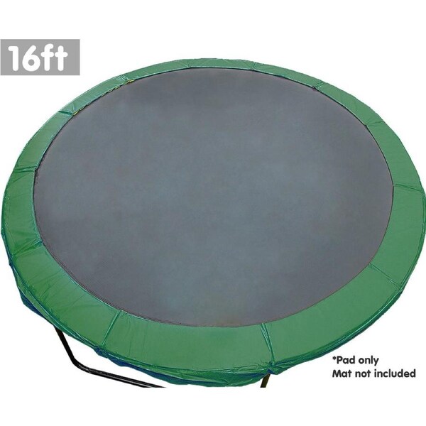 Green 16ft Replacement Reinforced Outdoor Round Trampoline Spring Pad Cover