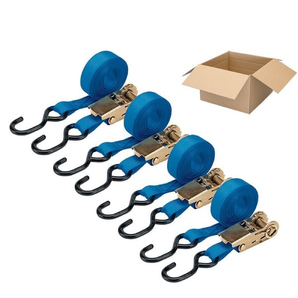 12x Ratchet Tie Down Strap Motorcycle Boat Car Trailer Truck Tiedown 25mm x 4.5M