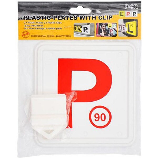 2x Red P Plate Clips Holder Set White Car Number License NSW L Green P1 P2 Free