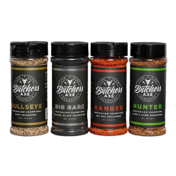 Butchers Axe BBQ Rub Combo Pack- Hunter, Ranger, Bullseye, Big Bark