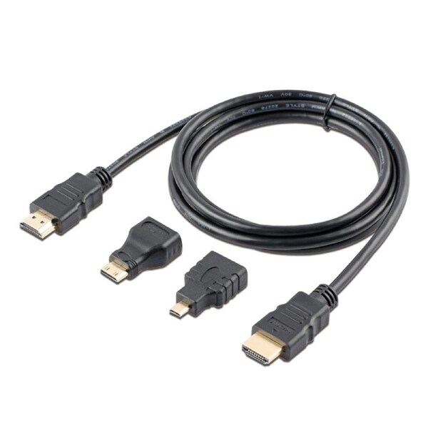 3 in 1 HDMI to HDMI Cable + Micro HDMI Adaptor+ Mini HDMI adapter HD 1.5M