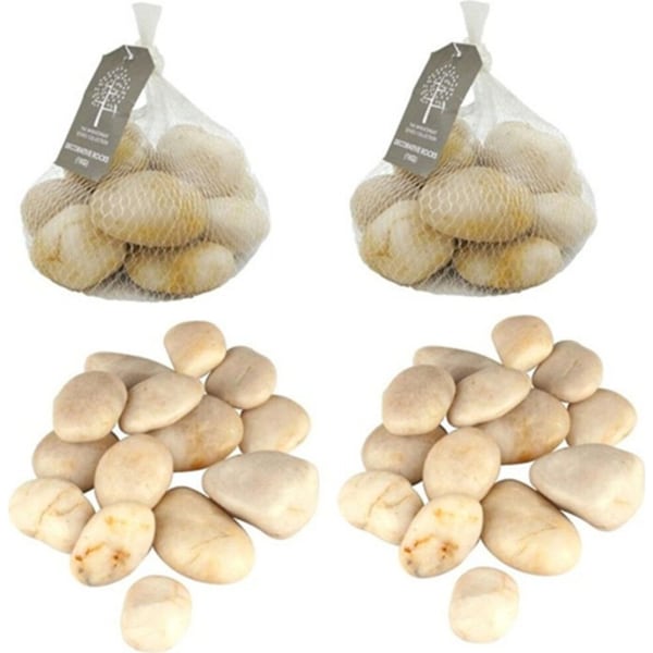 2 KG Garden Stones River White Rock Pebbles For Home Decor Indoor Outdoor Decoration