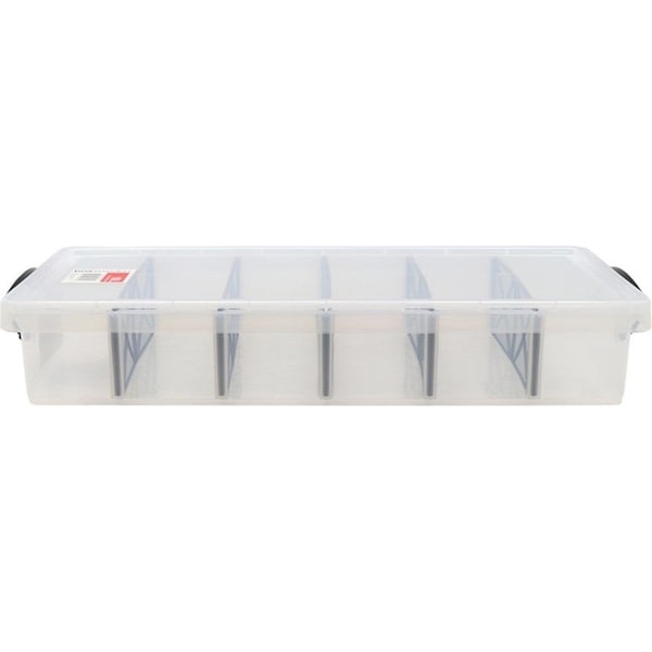 10L Clear Plastic Storage Box with Removable Dividers Containers Bin Tubs dd