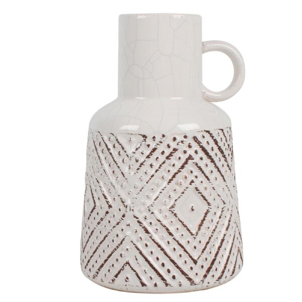 Leo Ceramic Vase White