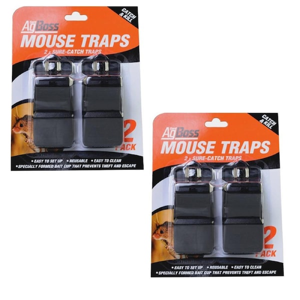 AgBoss 4 Pack Sure-Catch Mouse Traps - 300210