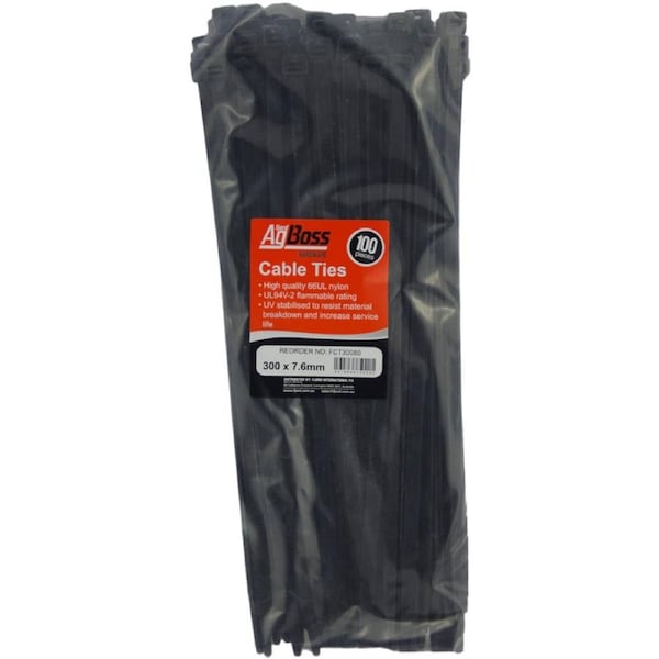AgBoss 100 Piece 300 x 7.6mm Cable Ties - 150114
