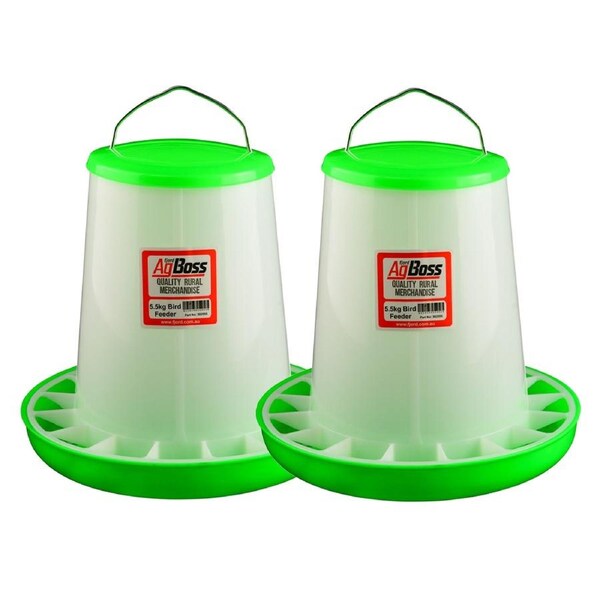AgBoss 2 Pack 5.5kg Green Poultry Feeders - 302555