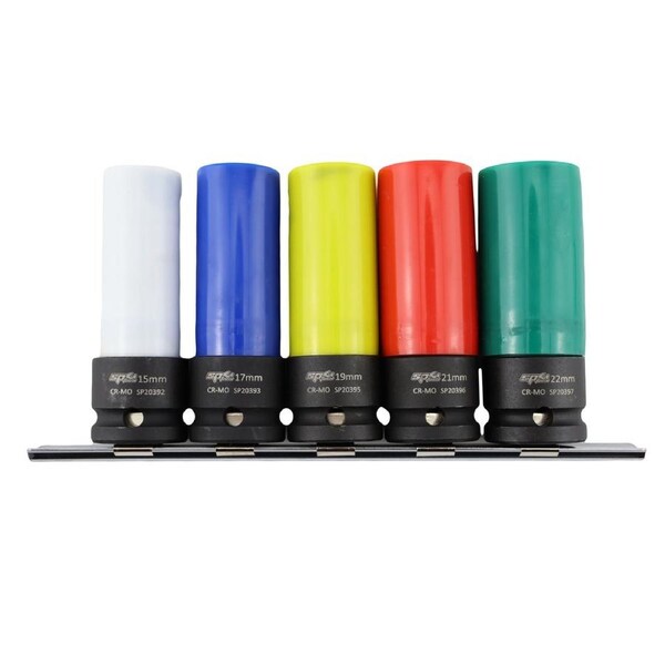 SP Tools 5 Piece 1/2" Drive Wheel Nut Impact Socket Set - SP20390