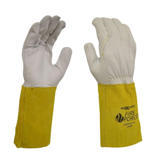 Maxisafe FireForce Extended Cuff Leather Rigger Gloves - Large - GRE243-10