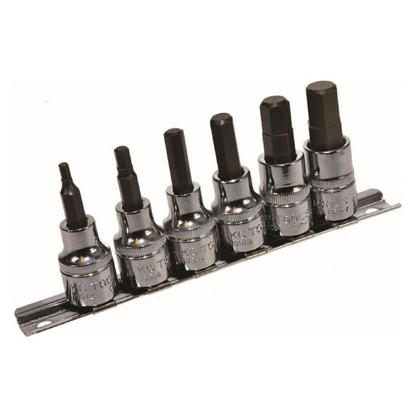 KC Tools 6 Piece 3/8" Drive 1/8" - 7/16" In-Hex Socket Set - 10190