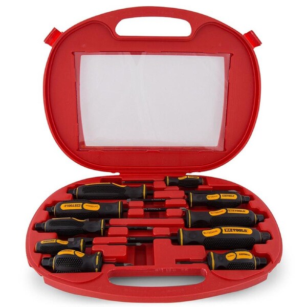 KC Tools 10 Piece Hex Bolster Screwdriver Set - 10013