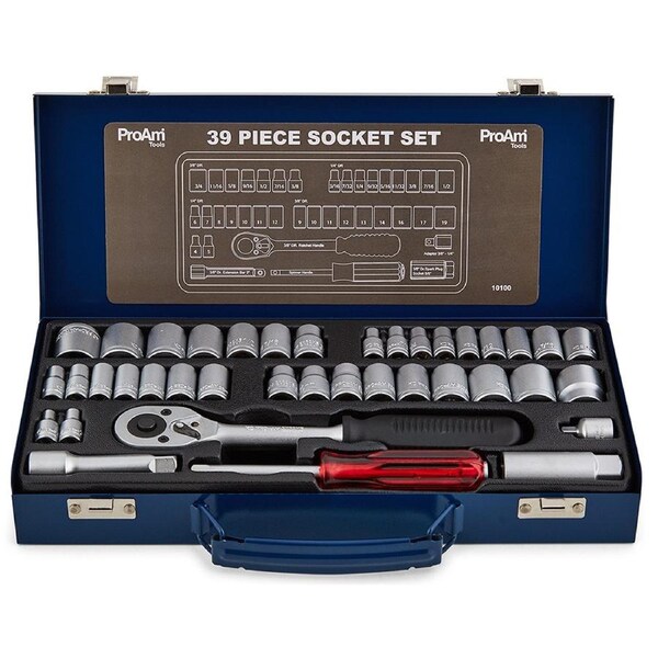 ProAm by KC Tools 39 Piece 1/4" & 3/8" Drive AF & Metric Socket Set - 10100