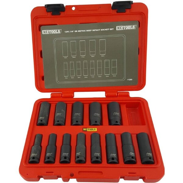 KC Tools 13 Piece 3/8" Drive Metric Deep Impact Socket Set - 11209