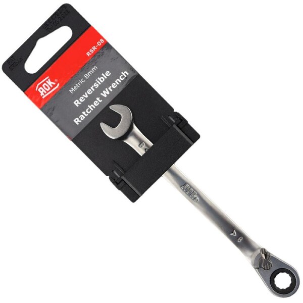 AOK by KC Tools 8mm Metric 72T Reversible Ratchet Wrench Spanner - RSR-08