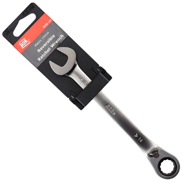 AOK by KC Tools 14mm Metric 72T Reversible Ratchet Wrench Spanner - RSR-14