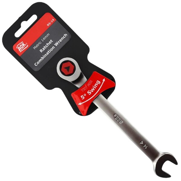 AOK by KC Tools 14mm 72T One Way Gear Ratchet Wrench Spanner - RS-14
