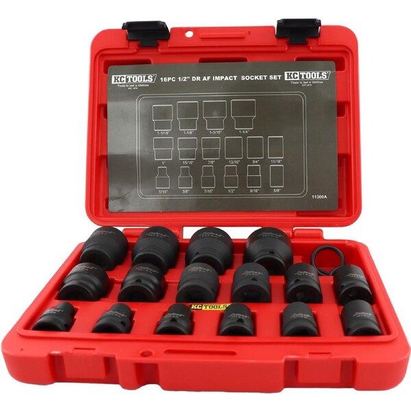 KC Tools 16 Piece 1/2" Drive AF Impact Socket Set - 11300A