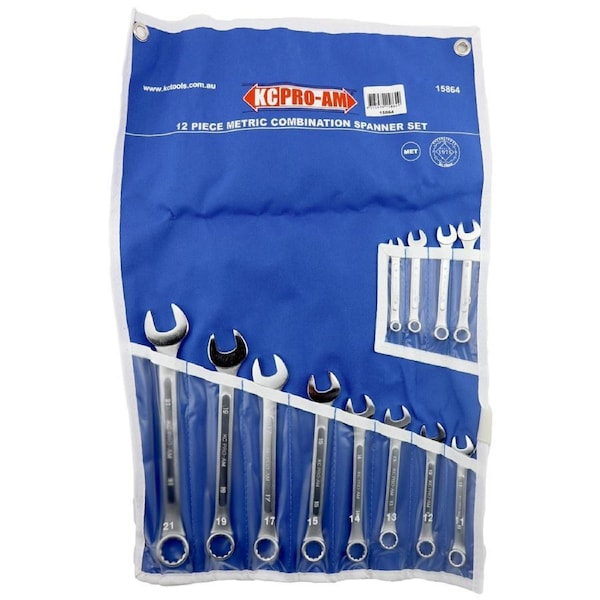 ProAm by KC Tools 12 Piece 6mm - 21mm Combination Spanner Set - 15864