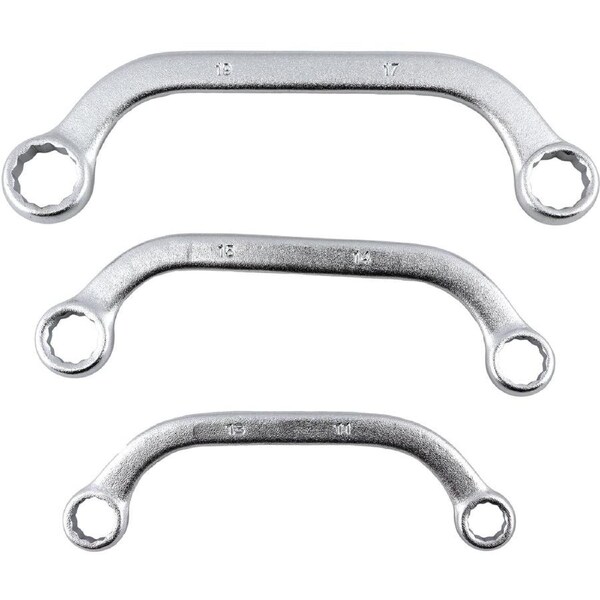 ProAm by KC Tools 3 Piece 11 - 19mm Half Moon Obstruction Ring Spanner Set
