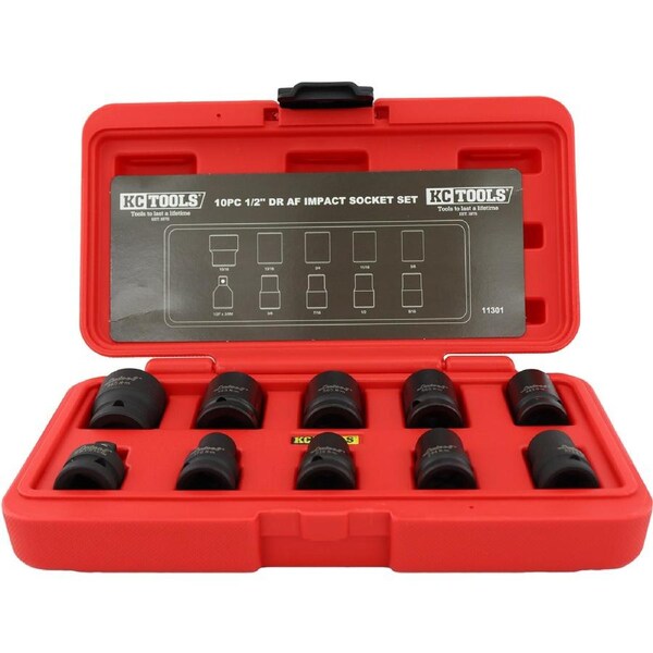 KC Tools 10 Piece 1/2" Drive AF Impact Socket Set - 11301