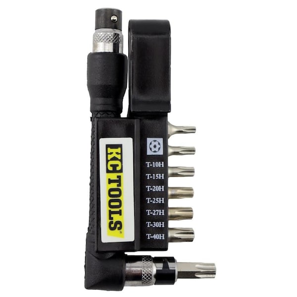 KC Tools 8 Piece Tamperproof Bit Set with Offset T-Handle - 10662