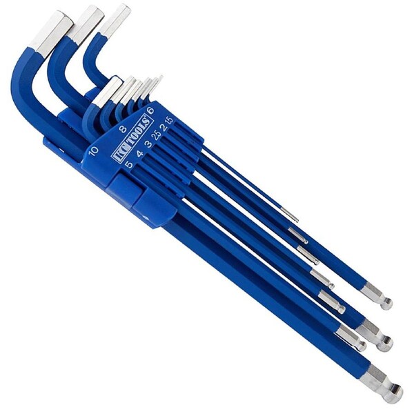 KC Tools 9 Piece Extra Long Metric Ball Point Hex Allen Key Set - 10616
