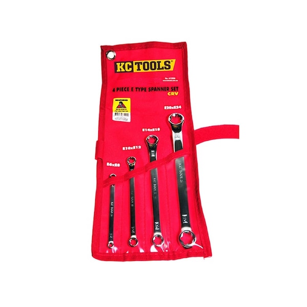 KC Tools 4 Piece E-Type Spanner Set (E6 x E8 / E10 x E12 / E14 x E18 / E20 x E24) - A13220