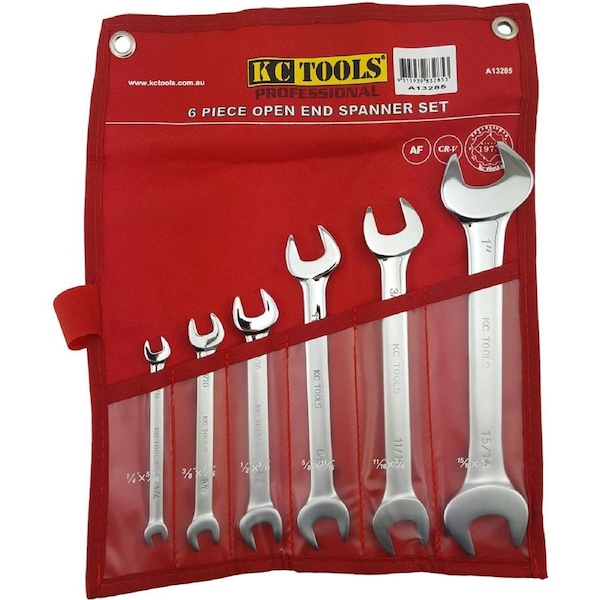 KC Tools 6 Piece 1/4" - 1" AF Open End Spanner Set - A13285