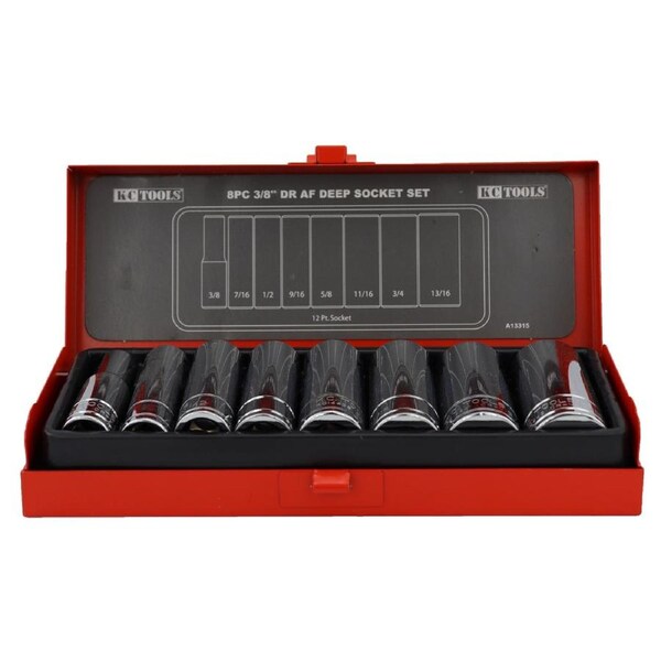 KC Tools 8 Piece 3/8" Drive AF Deep Socket Set - A13315
