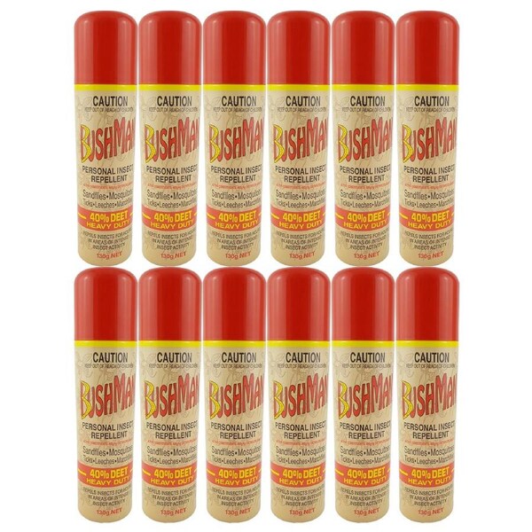 Bushman 12 Pack 130g 40% DEET Aerosol Bulk Buy - BU0130A