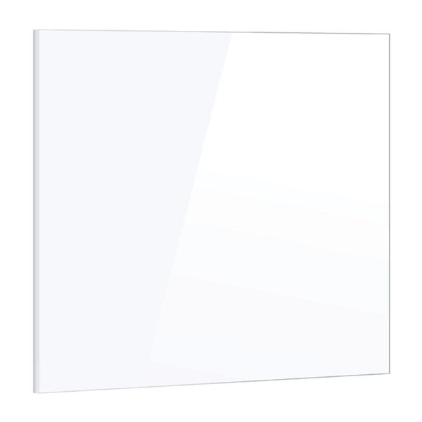 Toughened 90cm x 75cm White Glass Kitchen Splashback