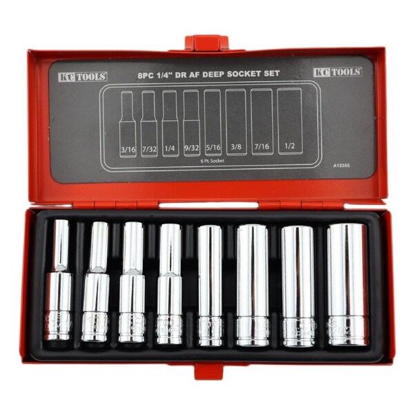 KC Tools 8 Piece 1/4" Drive AF Deep Socket Set - A13355