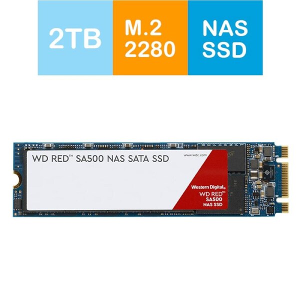 Western Digital 2TB Red SA500 M.2. 2280 SATA NAS SSD for 24/7 Environment [WDS200T1R0B]
