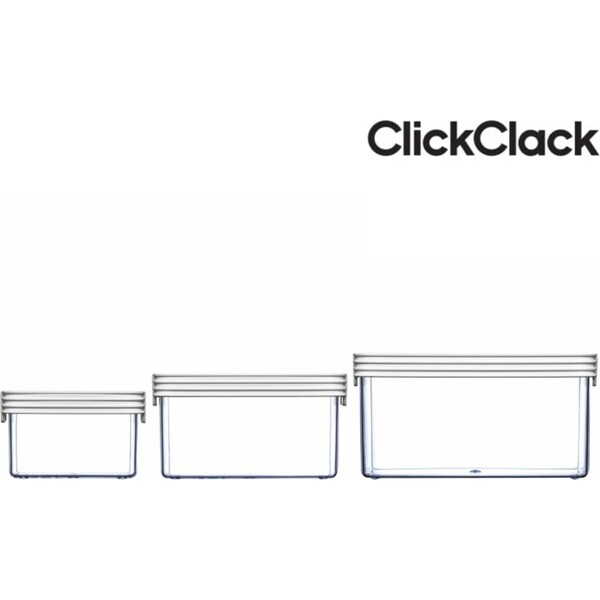 NEW CLICKCLACK 3pc AIR TIGHT BASIC SMALL BOX SET 3 PIECE