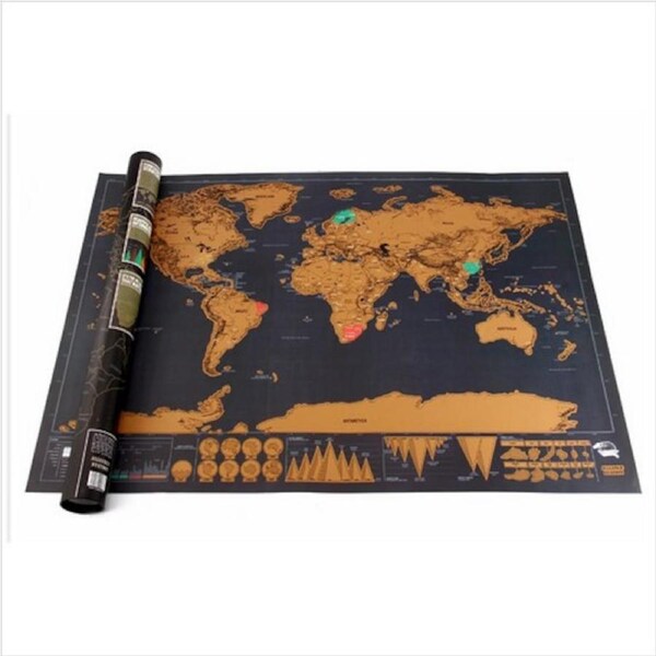 Large Deluxe Scratch Off Map Interactive large Poster Atlas Travel Decor Gift