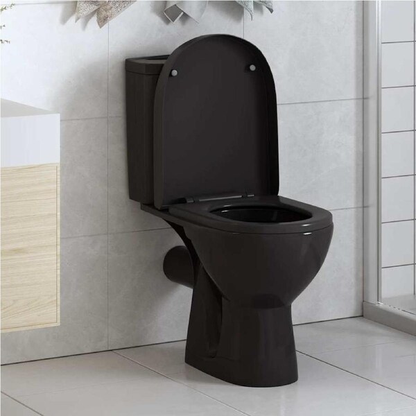 Soft-close Toilet Seat with Quick-release Design Black vidaXL