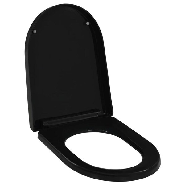 Soft-close Toilet Seat with Quick-release Design Black vidaXL