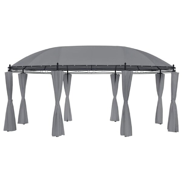 Gazebo with Curtains 520x349x255 cm Anthracite vidaXL