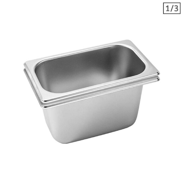 SOGA 2X Stainless Steel Gastronorm GN Pan Full Size 1/3 15cm Deep