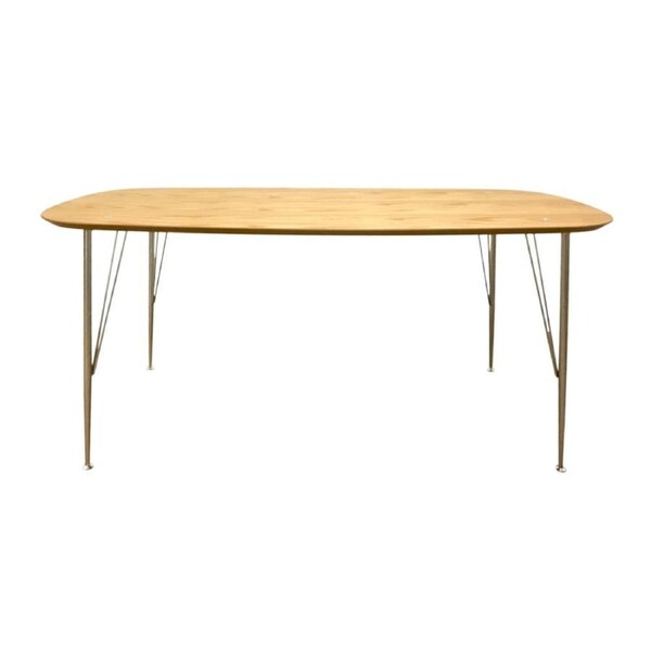 6IXTY2 Scandinavian Wooden Dining Table Large 220cm - Metal Legs - Oak