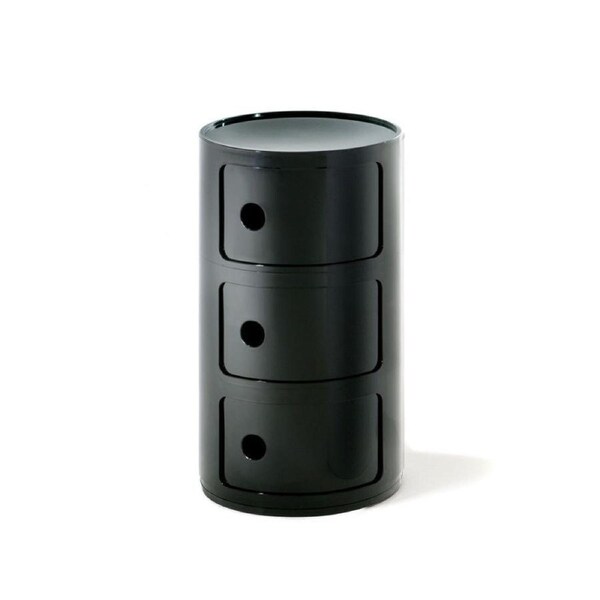 Anna Castelli Ferrieri Replica Componibili Storage Unit 3-Drawer - Black