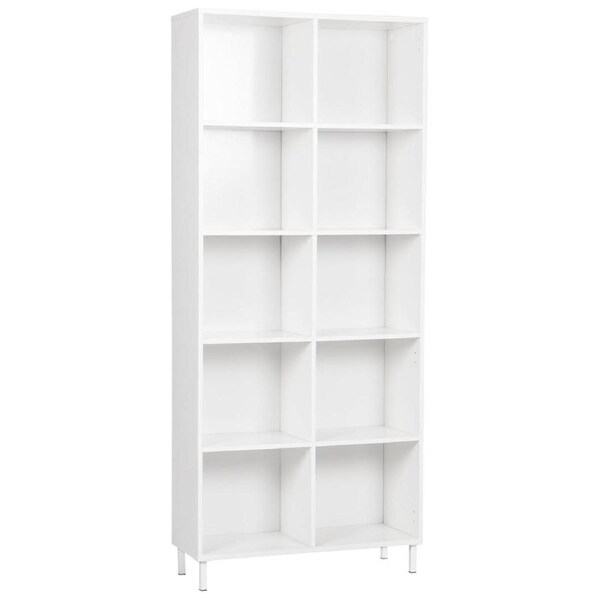 Maestro Furniture Ashley Collection 10-Cube Display Bookcase - White