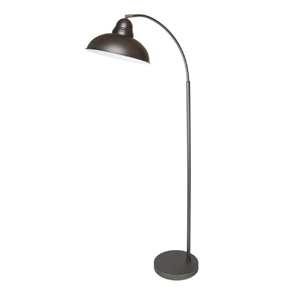 Oxford Modern Scandinavian Curved Arc Metal Standing Floor Lamp - Antique Chrome
